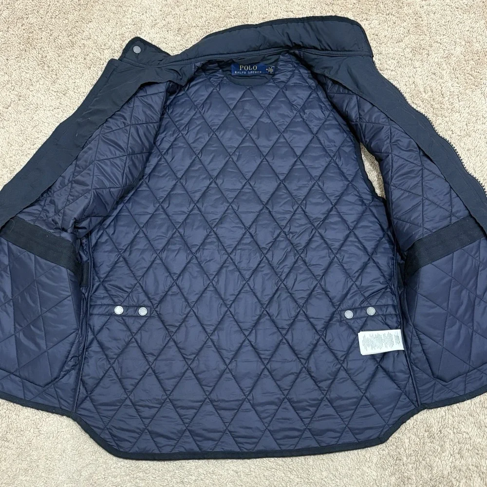 Polo Ralph Lauren Diamond Quilted Vest Men's Medium Blue Full Zip Snap Iconic